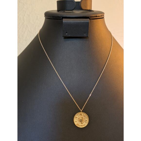 Gold Tone Scorpio Pendant Necklace - Picture 1 of 7